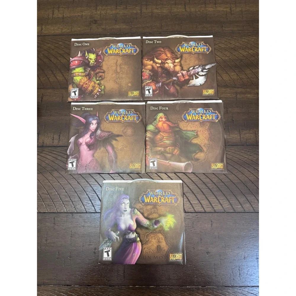 World of Warcraft‎ PC Big Box Original 5 Disc Set Blizzard 2004 Windows Mac WoW
